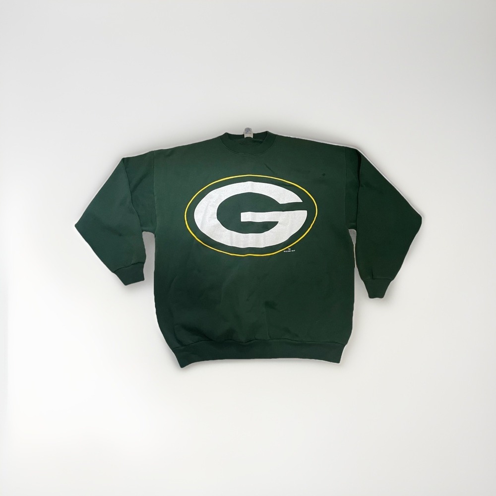Vintage Logo 7 Green Bay Packers Sweatshirt  Crew Neck Sweater Extra Large‎ XL